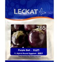 Benih Terung Bulat Purple Ball 765 F1 Hybrid Round EggPlant Leckat - ( 10g )
